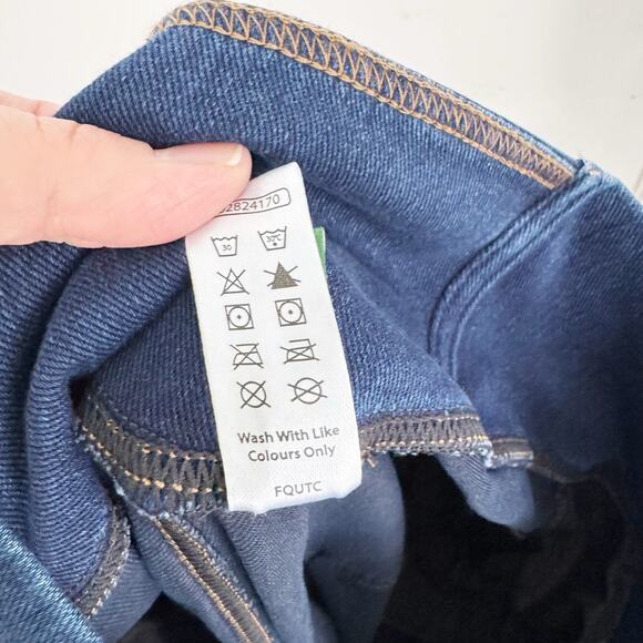 Halara Flex High Waisted Crossover Pocket Washed Stretch Knit Casual Flare Jeans - Picture 13 of 14